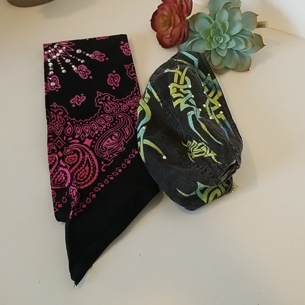 Bundle of Biker Head Bands Do Rags Motorcycle Head Gear